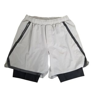 Lululemon Surge Lined Short White Gray Size S Running Training